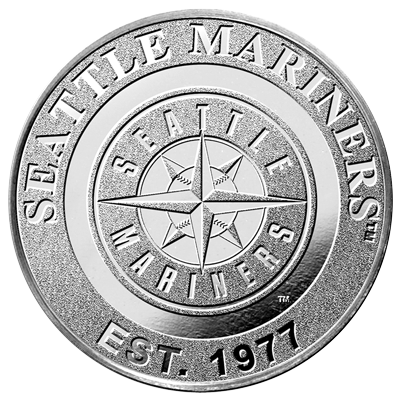 A picture of a 1 oz Seattle Mariners Silver Round